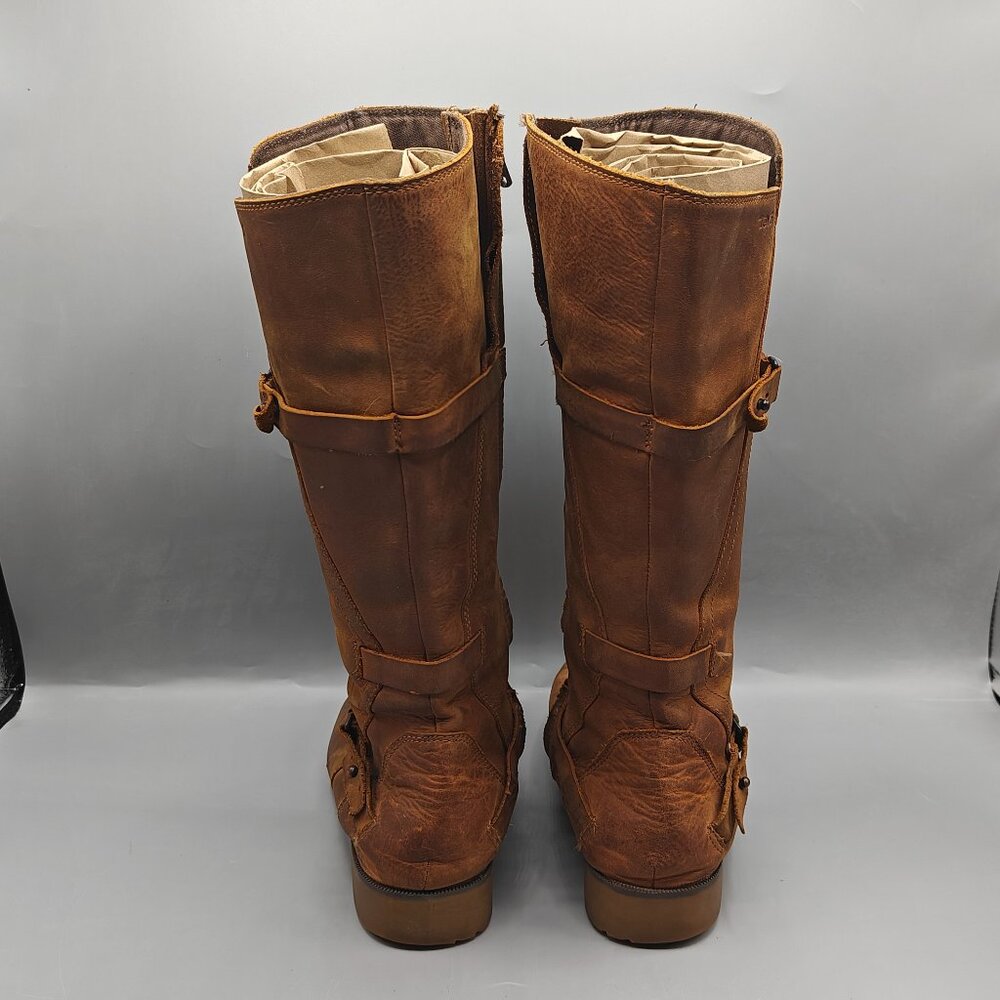 TEVA DE LA VINA Brown Weatherproof Tall Leather Boots - Picture 9 of 10